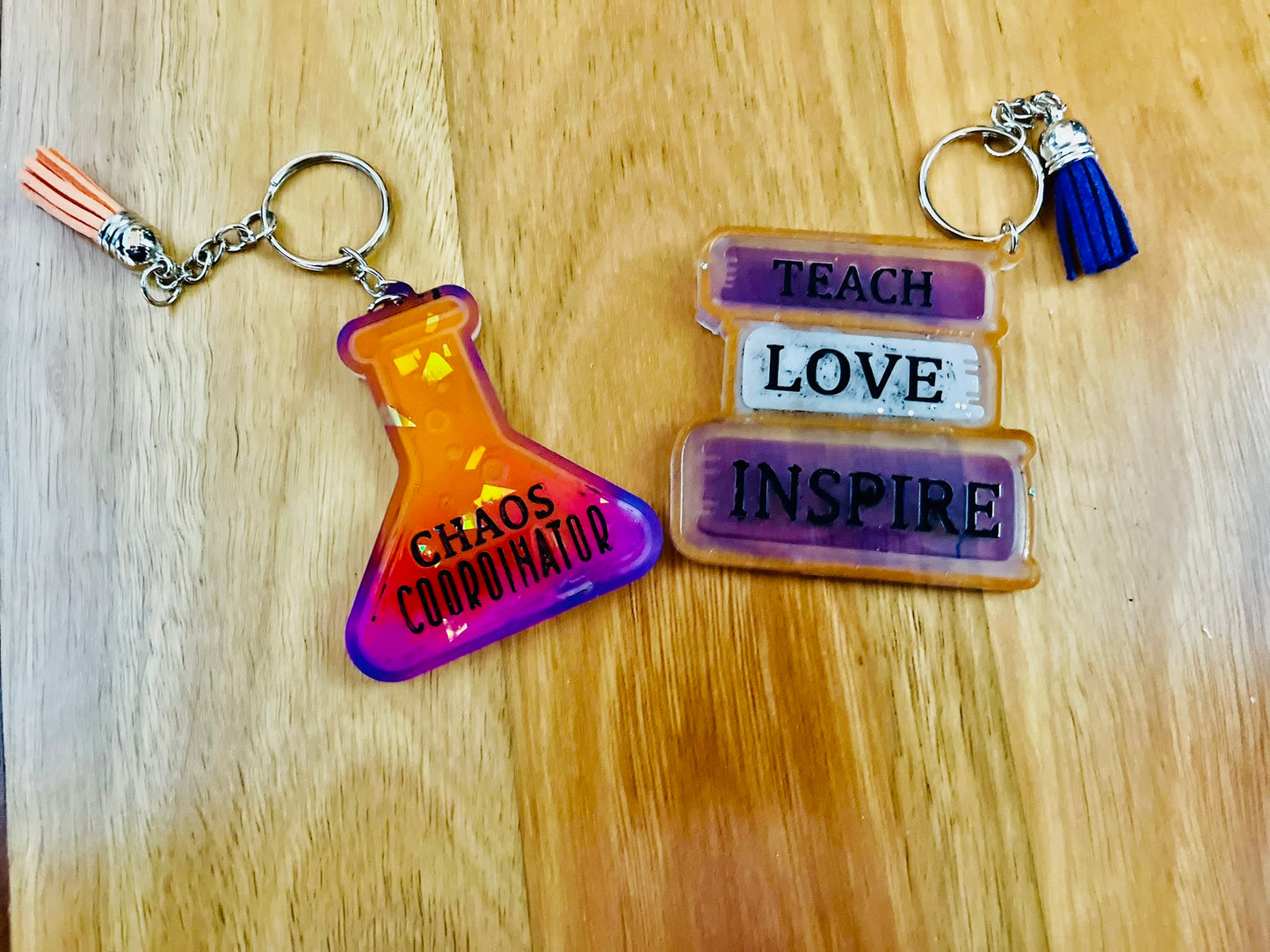 Personalised Handmade Teacher Thank You key rings